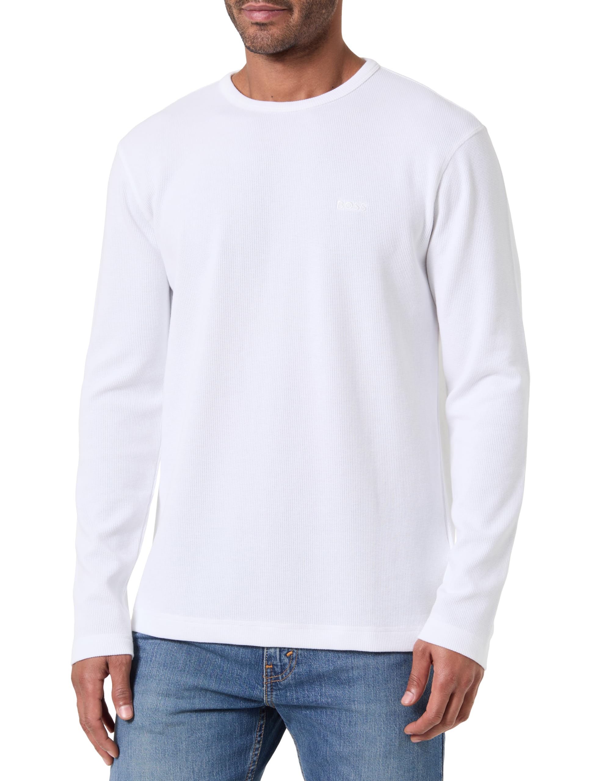 BOSS Herren Tempesto T-Shirt aus Baumwoll-Mix mit Waffelstruktur