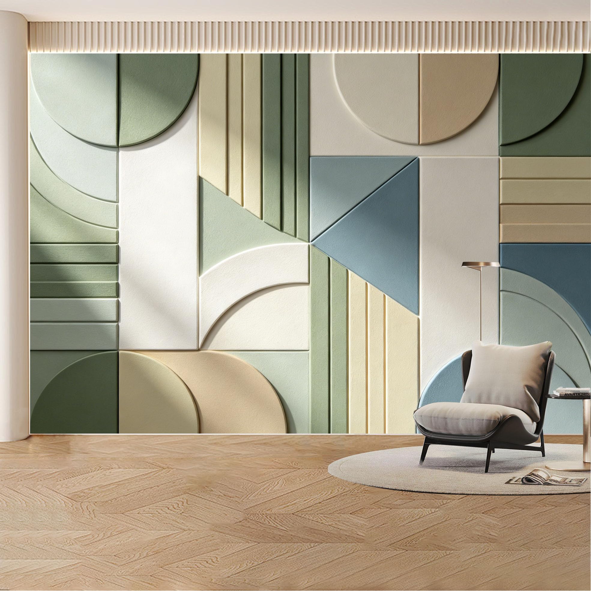 Custom Wall Mural Wallpaper Abstract Geometric Pattern Modern 3D Effect Wall Decor Minimalist Nordic Luxury Removable SelfAdhesive Large Photo for Living Room， Bedroom， Office