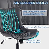 Vista 48 de YOUNIKE Silla de oficina, silla de escritorio sin brazos con ruedas, sillas giratorias ajustables para computadora de oficina en casa, silla