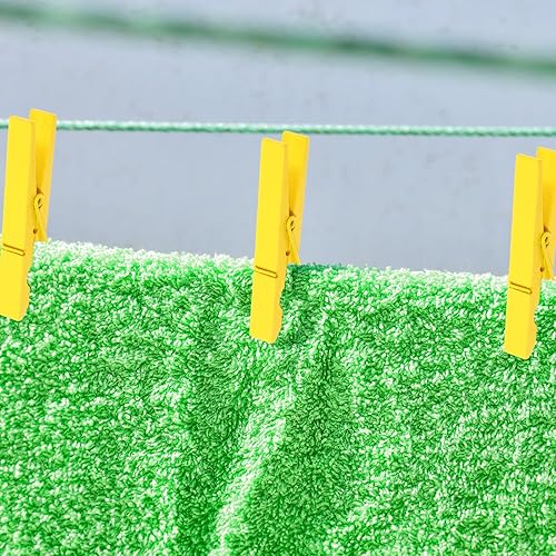 Miniatura 8 de Clavijas de ropa 30 unids pinzas de madera para ropa, pinzas de ropa de bambú amarillo pinzas de madera