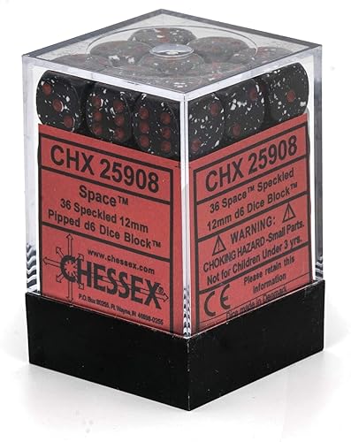 Miniatura 5 de DND - Juego de dados Chessex D&D de 0.472 pulgadas, juego de dados poliédricos de volcán plateado moteado, Dungeons and Dragons, incluye 36 dados