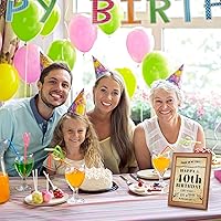 Vista 5 de Tarjeta de cumpleaños número 40, regalos de cumpleaños número 40 para mujeres y hombres, decoraciones de 40 cumpleaños para mujeres y hombres, allá