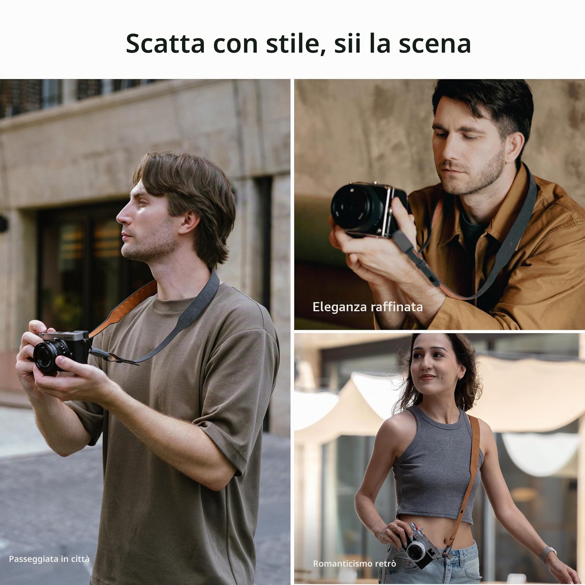 PGYTECH Tracolla per fotocamera in stile retrò, regolabile, alla moda, a sgancio rapido