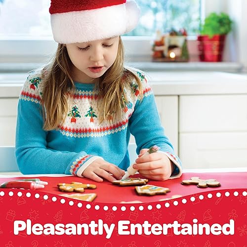 Miniatura 3 de Kit de decoración de galletas de jengibre para la familia, incluye galletas, bandeja, puntas de color, cristales para diversión navideña (juego de