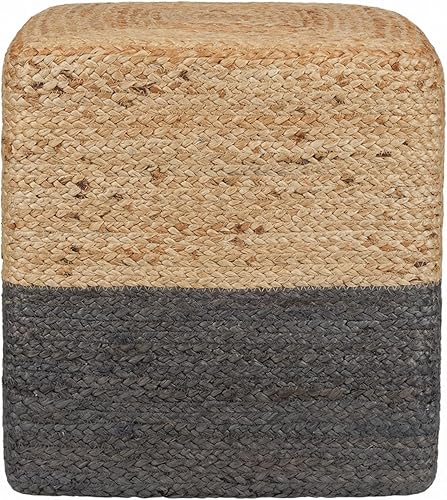 Miniatura 27 de REDEARTH · Taburete otomano de puf cubo, puf trenzado de yute para la sala de estar, dormitorio, guardería, patio, salón y otras habitaciones (14.5