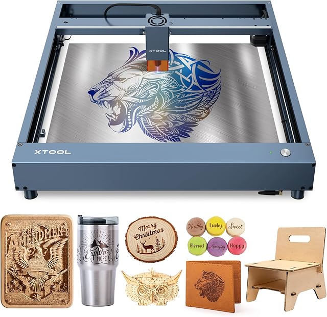 xTool D1 Pro Engraver, Cutter Engraving Machine for Personalised Gifts, Precise Engraving Machine, CNC Machine and Engraver for Wood and Metal, Acrylic, Glass, etc.