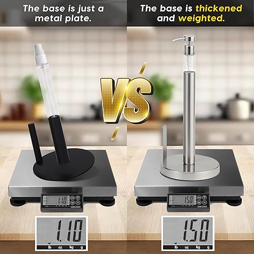 Miniatura 3 de SunnyPoint Dispensador de soporte para toallas de papel pesado con rociadorbomba incorporada (botella de bombeo, níquel satinado)