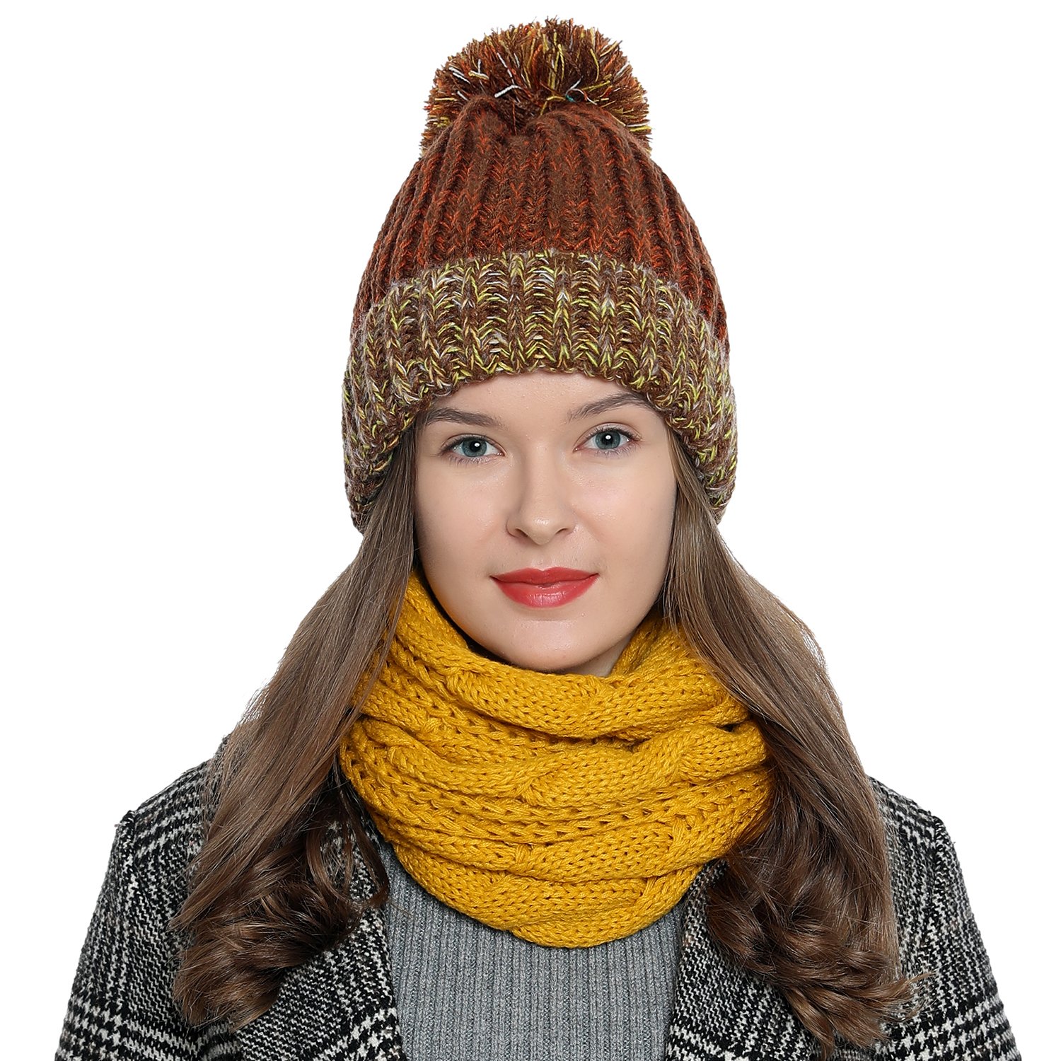DonDon Loop Schal Damen Winter Schlauchschal Winterschal Wollschal warm und weich