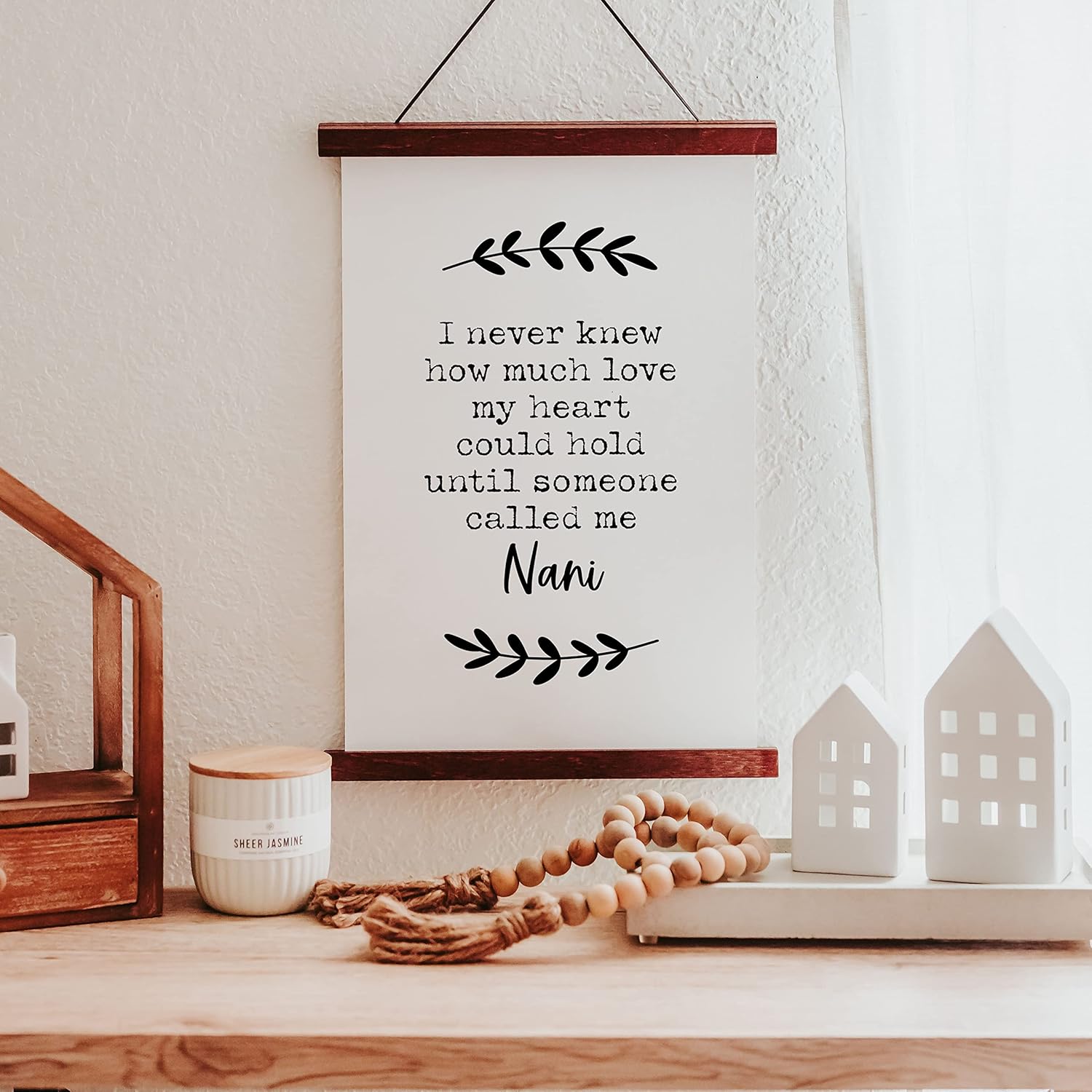 I Never Knew How Much Love My Heart Could Hold Until Someone Called Me Nani Sign, Christmas Gift for Nani, Nani Gifts, Canvas Print Wall Décor with Frame, Best Nani
