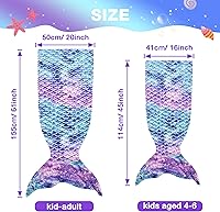 Vista 6 de Catalonia Manta de cola de sirena para niños, manta de franela de felpa súper suave para niñas, galaxia, patrón de escamas de pez, idea de regalo