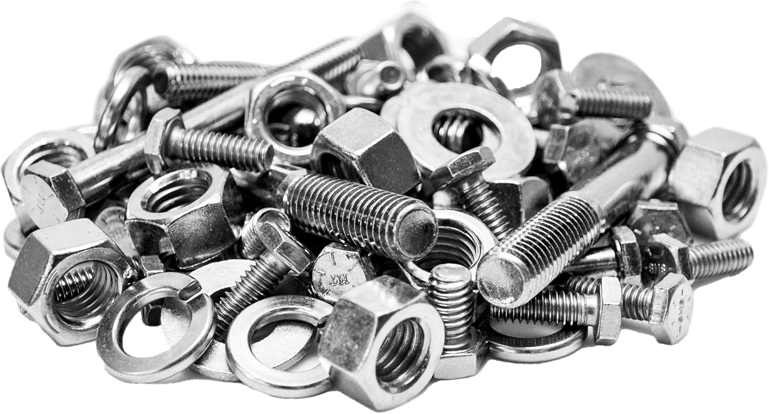 4650 Piece 4 Drawer Bolt, Nut, and Washer Assortment Grade 8 Coarse Thread, Grade 8 Fine Thread, 8.8 Metric Coarse Thread, and Nylon Locknut Coarse Assortment with 4 Drawer Cabinet