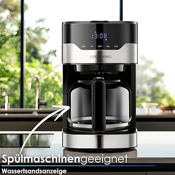 Steinborg Filterkaffeemaschine mit Timer 15 Liter Kapazität 900 Watt Kaffeemaschine klein Warmhaleplatte Dauerfilter Digitale Kaffeemaschine Kaffee Maschine