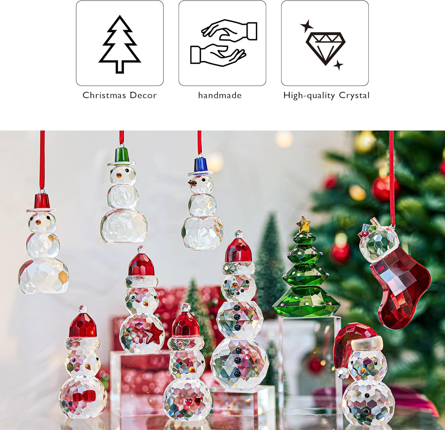 Crystal Christmas Stocking Tree Ornament 2025, 3.9" Glass Stocking Ornaments for Christmas Tree Decoration, Perfect for Festive Home Decor, Xmas Gifts - Image 6