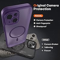 Vista 148 de TOCOL Funda magnética para iPhone 15 Pro Max, protección completa mejorada de la cámara, compatible con Magsafe, protección contra caídas, funda