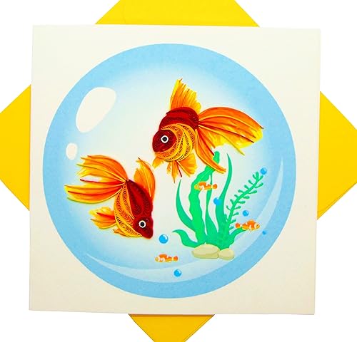 Goldfish - Tarjeta de felicitaciĂłn 3D para parejas, diseño exclusivo dedicado a mano, tarjeta de felicitaciĂłn de diseño para cumpleaños, dĂa de San Goldfish - Tarjeta de felicitaciĂłn 3D para parejas, diseño exclusivo dedicado a mano, tarjeta de felicitaciĂłn de diseño para cumpleaños, dĂa de San
