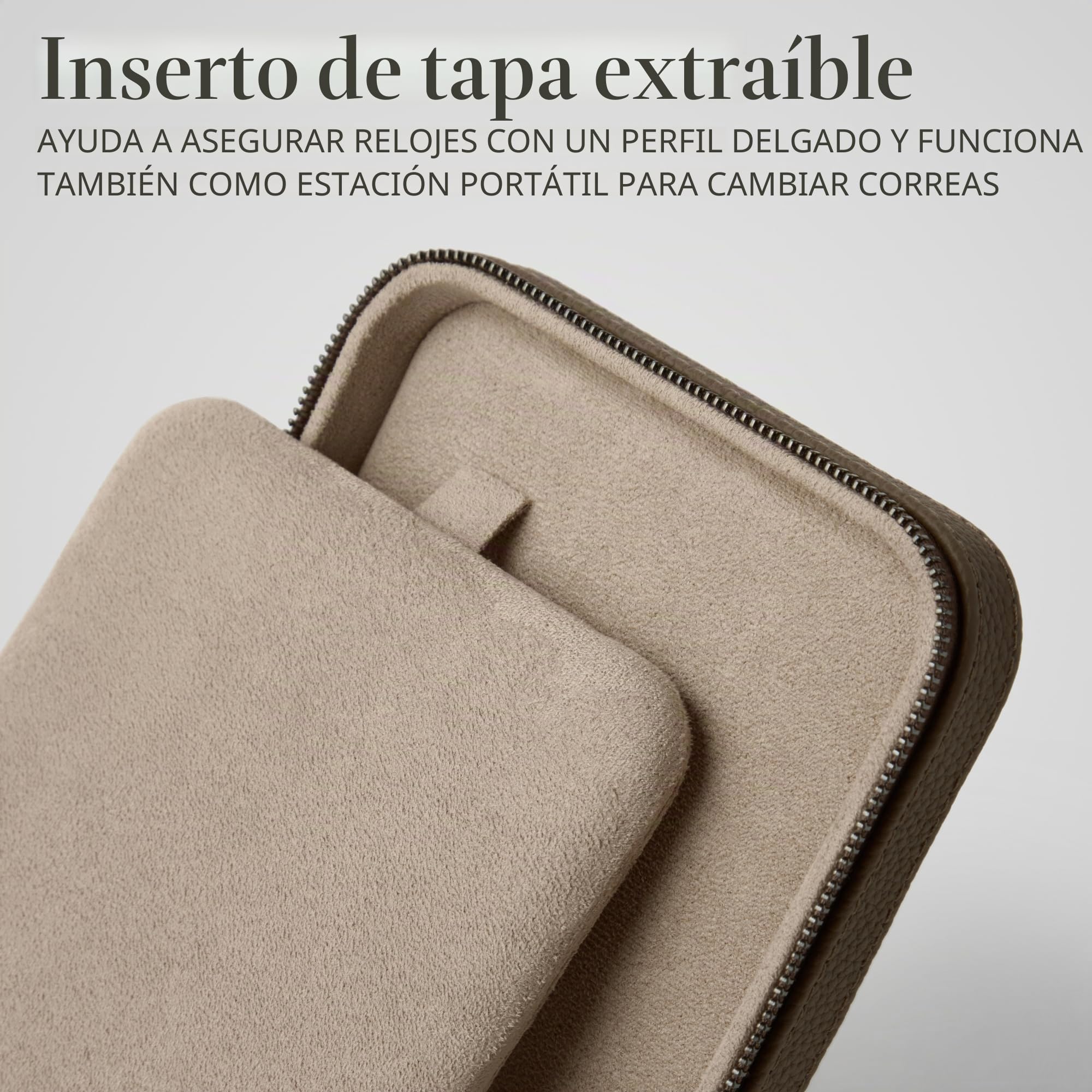 TAWBURY Caja de reloj de cuero de lujo unisex – Estuche de viaje con cierre de cremallera | Rollo de viaje de cuero genuino de grano superior | Cajas de reloj de cuero real para hombres de viaje | 4