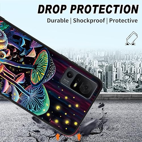 Miniatura 7 de Funda para TCL 40XL Tema de hongo caracol con protector de pantalla Funda desmontable para teléfono TCL 40 XL, funda protectora suave TPU elegante