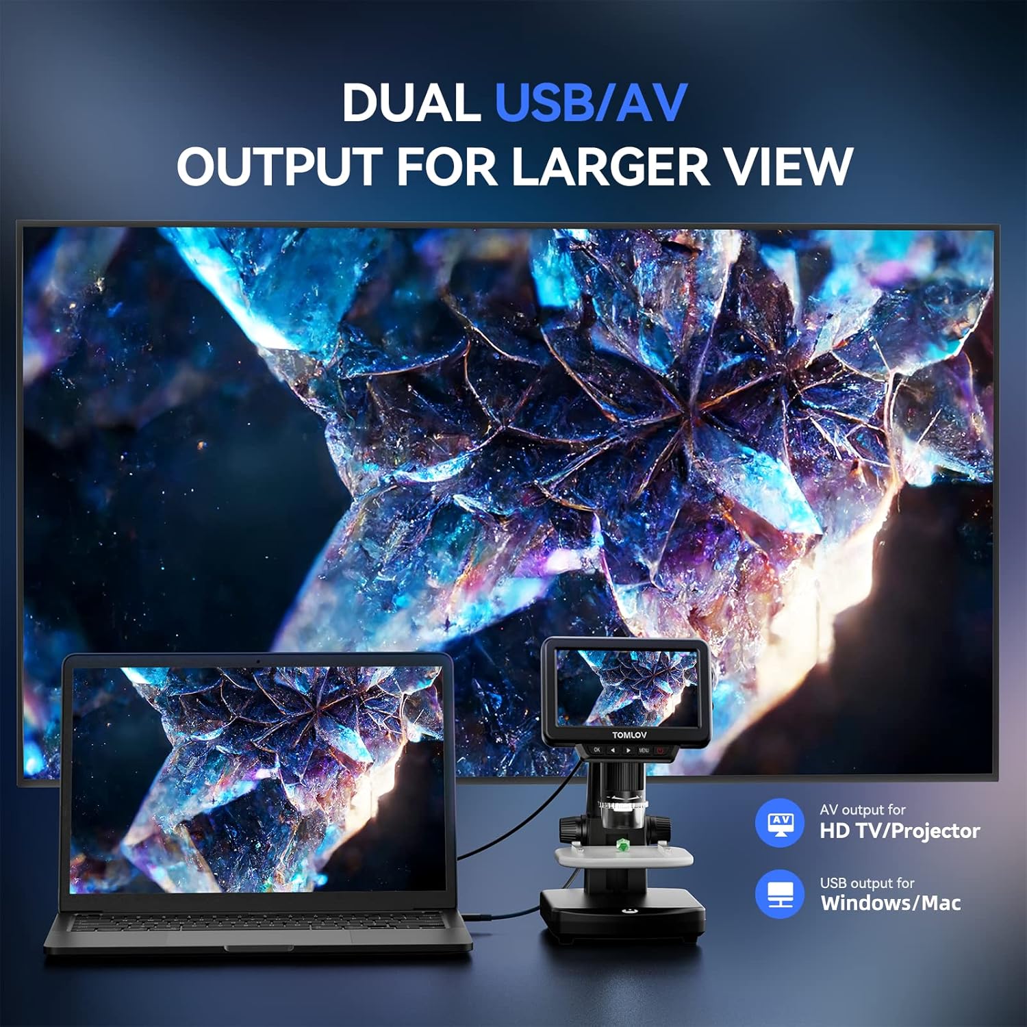 TOMLOV DM13 LCD Digital Microscope, Coin Microscope with 5" IPS Screen, Handheld Digital Microscope for Kid, Portable LCD Microscope, 1000X Coin Magnifier with Light,Windows/Mac Compatible, 32GB SD : Electronics