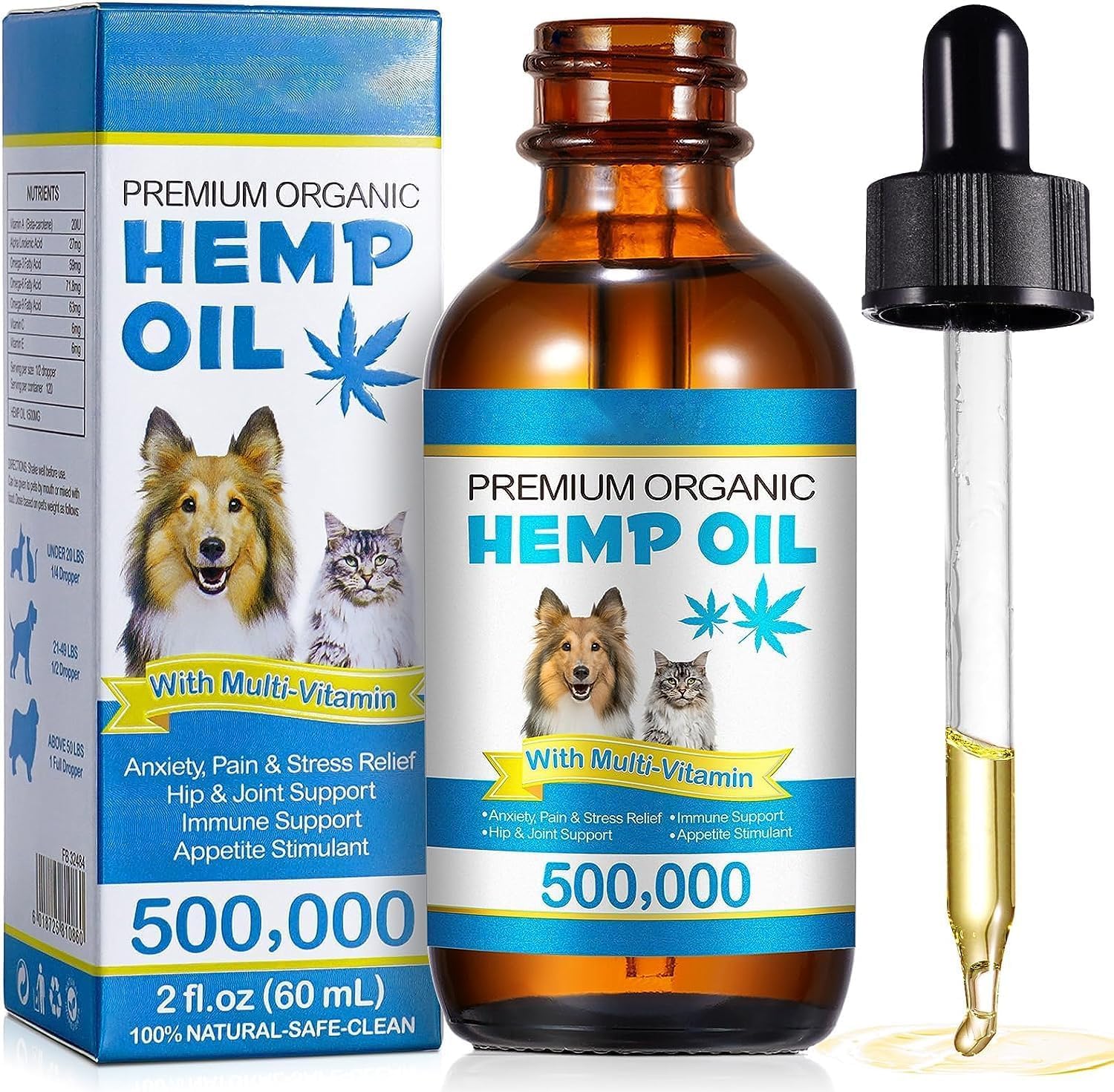 Oil for Dogs 60ML,Pet Oil for Pain,Skin,Arthritis Pain,Pain Relief,Calming,Omega 3,6,9 for Dog Emotions,Barking & Dog Joints,Supports & Maintains Healthy Joints (1 Pack, Blue)