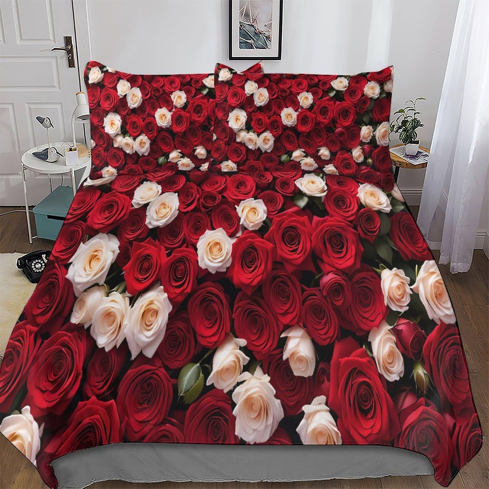 Housse de couette anti-acarien hypoallergénique microfibre rose King 220x240