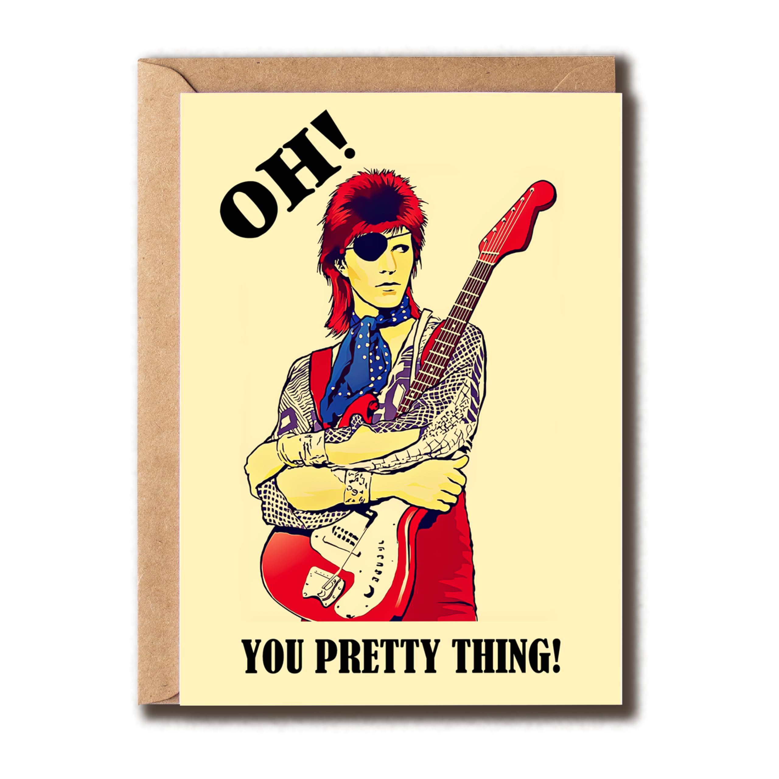 You Pretty Thing Card - Bowie Music Themed - Congratulations - Funny Greeting - Happy Birthday - Card For Fans - Girls - Boys