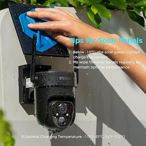 Miniatura 6 de Vicohome - Panel solar de 5 V para cámaras de seguridad, para alimentador de pájaros, tasa de conversión de energía del 23%, cable de 9.8 pies,