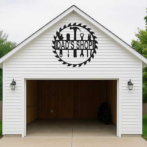 Miniatura 85 de Letrero personalizado de taller de garaje para hombres – Arte de pared de metal con nombre personalizado para entusiastas de autos, constructores y