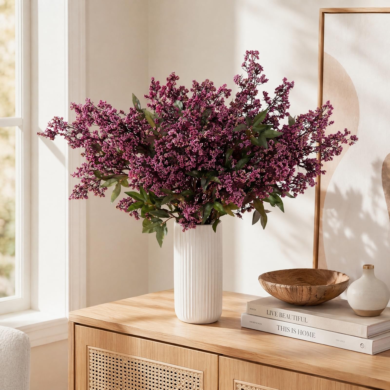 Tiges de baies artificielles d'automne pour décoration de vase