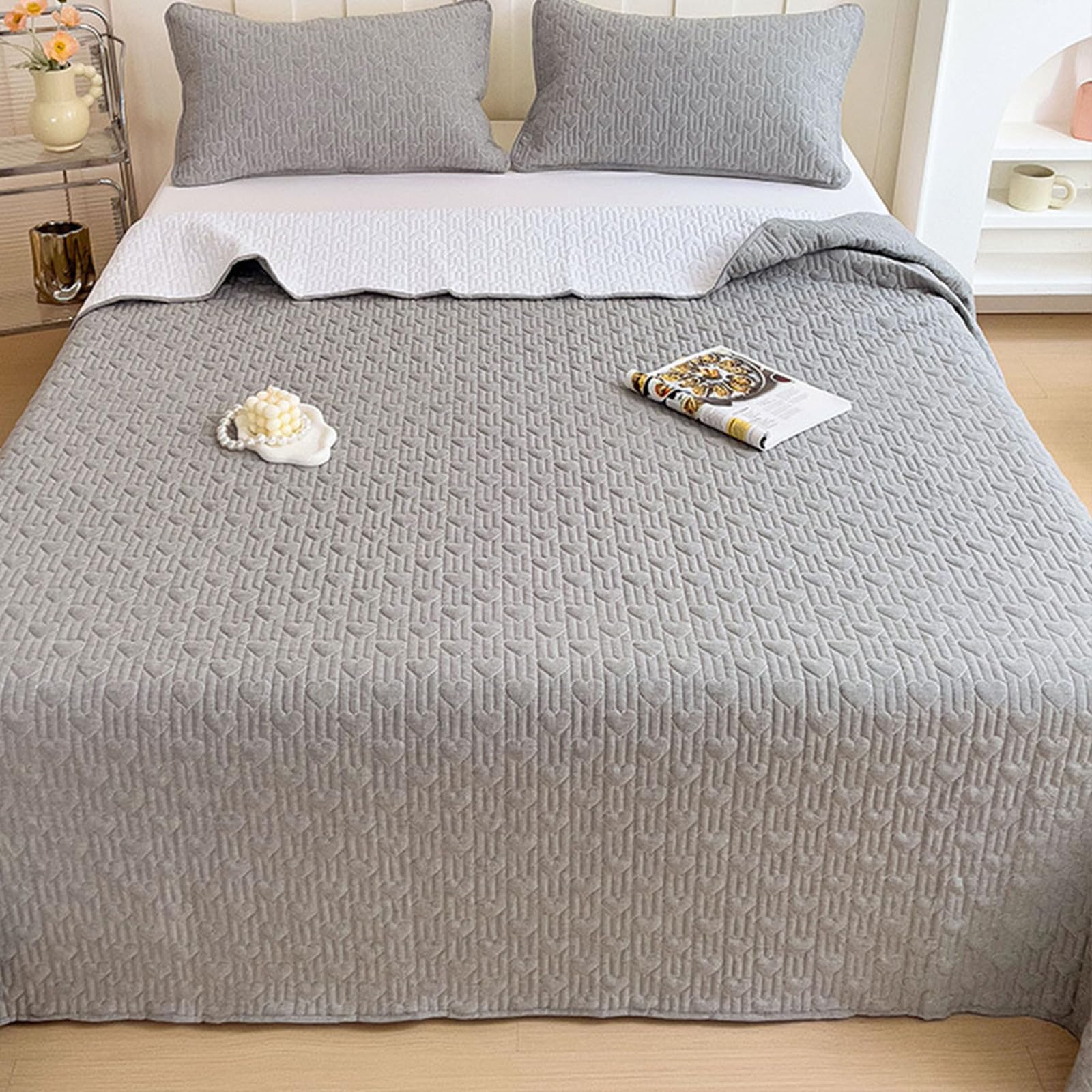 Tagesdecke 200 x 225 cm mit Kissenbezug Extra weiche Baumwolldecke Baumwolldecke als -Überwurf, Couch-Überwurf, Sofa-Decke
