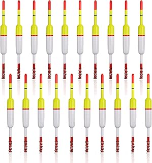 20Pcs Fishing Bobbers Fishing Floats and Bobbers Wood Float Spring Floats Slip Bobbers for Crappie Panfish