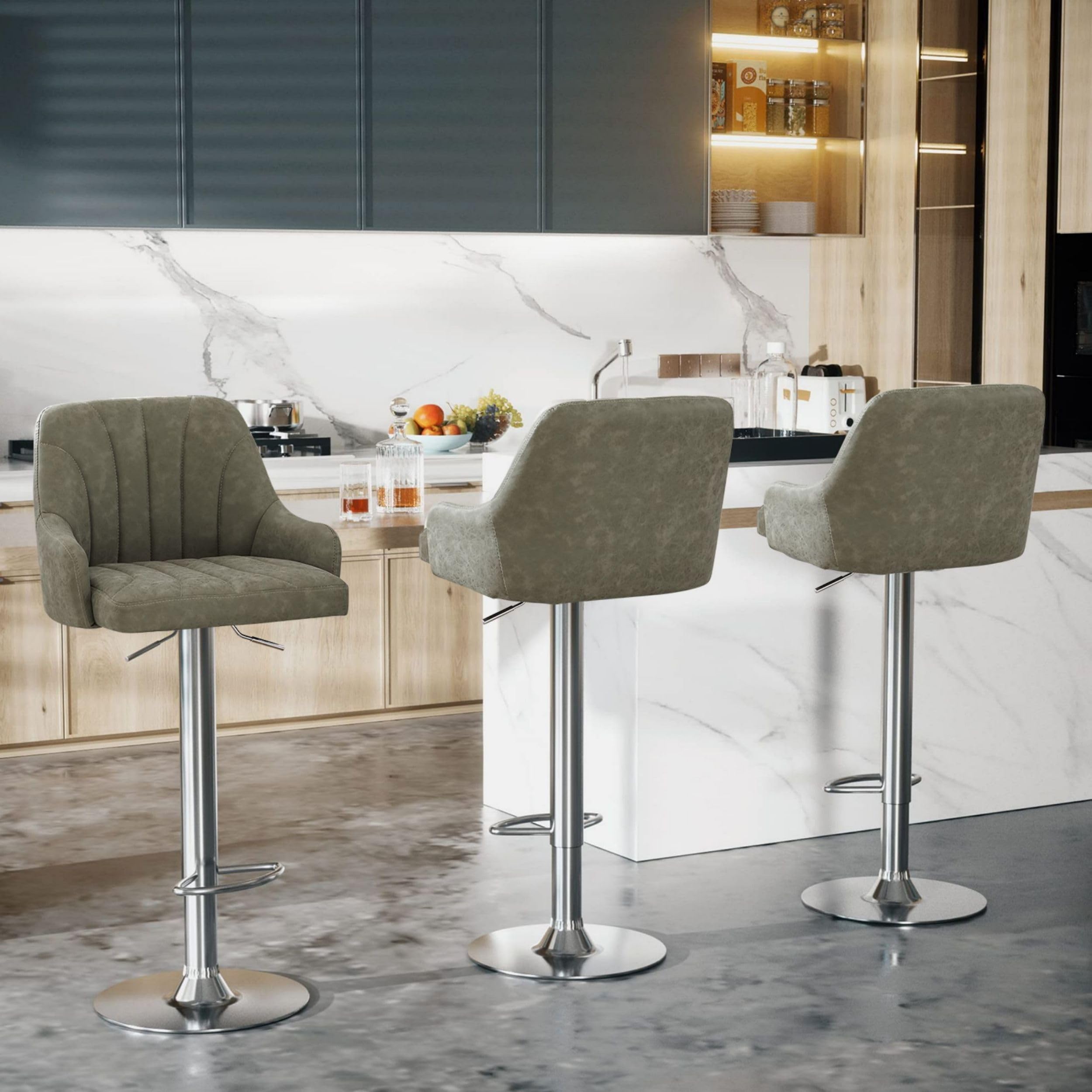 Amazon｜VECELO カウンターチェア バーチェア 昇降式 回転 1脚  