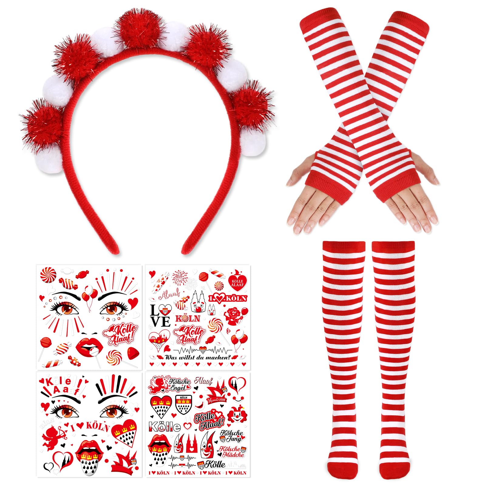 Kkluno Carnavalskostuum Keulen rood wit dames