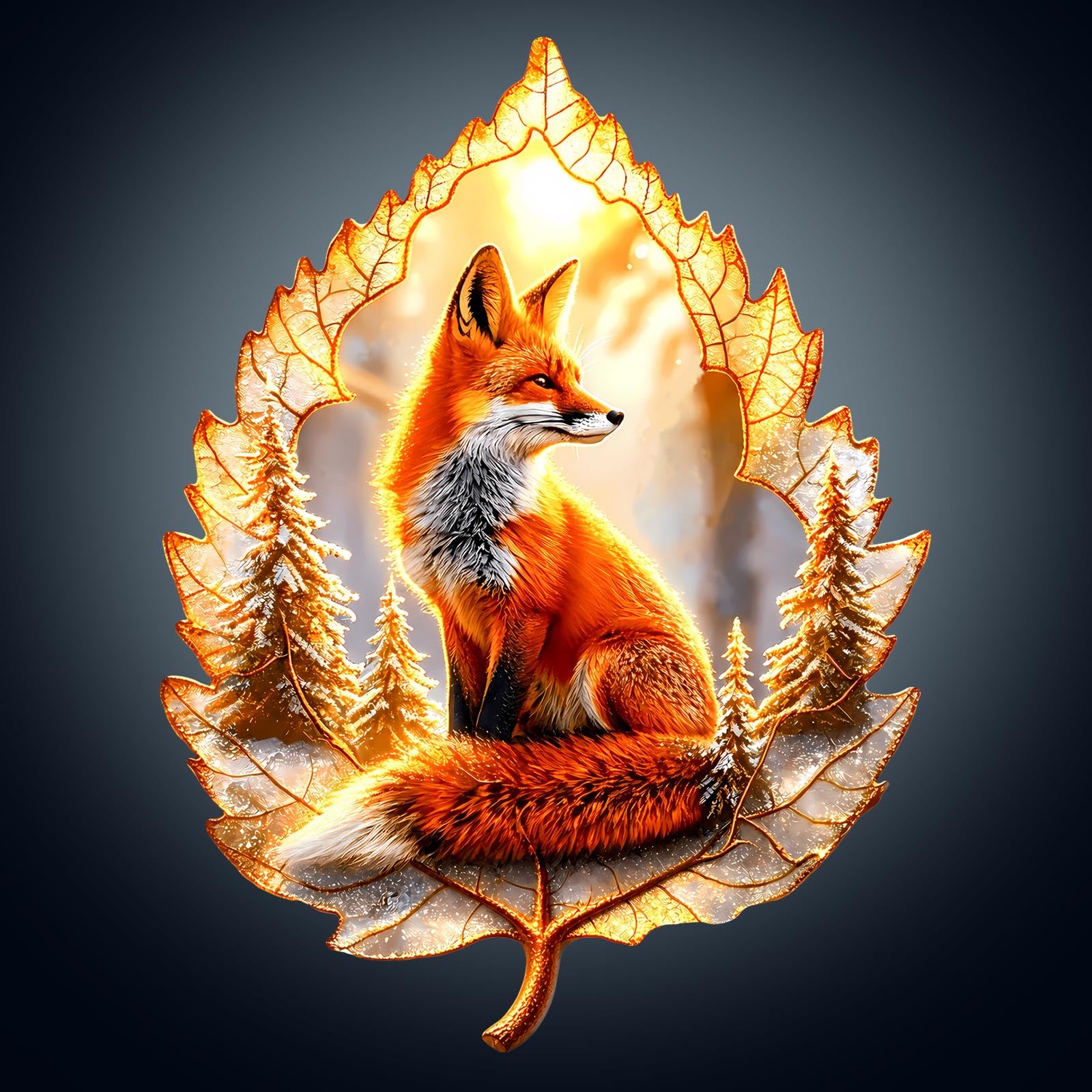 WOODBESTS Wooden Puzzles for Adults, Golden leaf fox Wooden Puzzle, Irregular Unique Puzzles, Beautiful Gifts for Puzzle Lovers (16.8 * 12.8 in 250pcs)