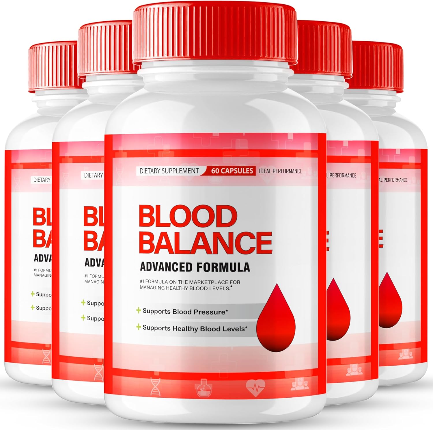 Blood Balance Blood Formula Support Supplement Capsules, Official BloodBalance Pills - Extra Strength, Premium Formula for Healthy Circulation & Stable Levels, All Natural Health Reviews (5 Pack)