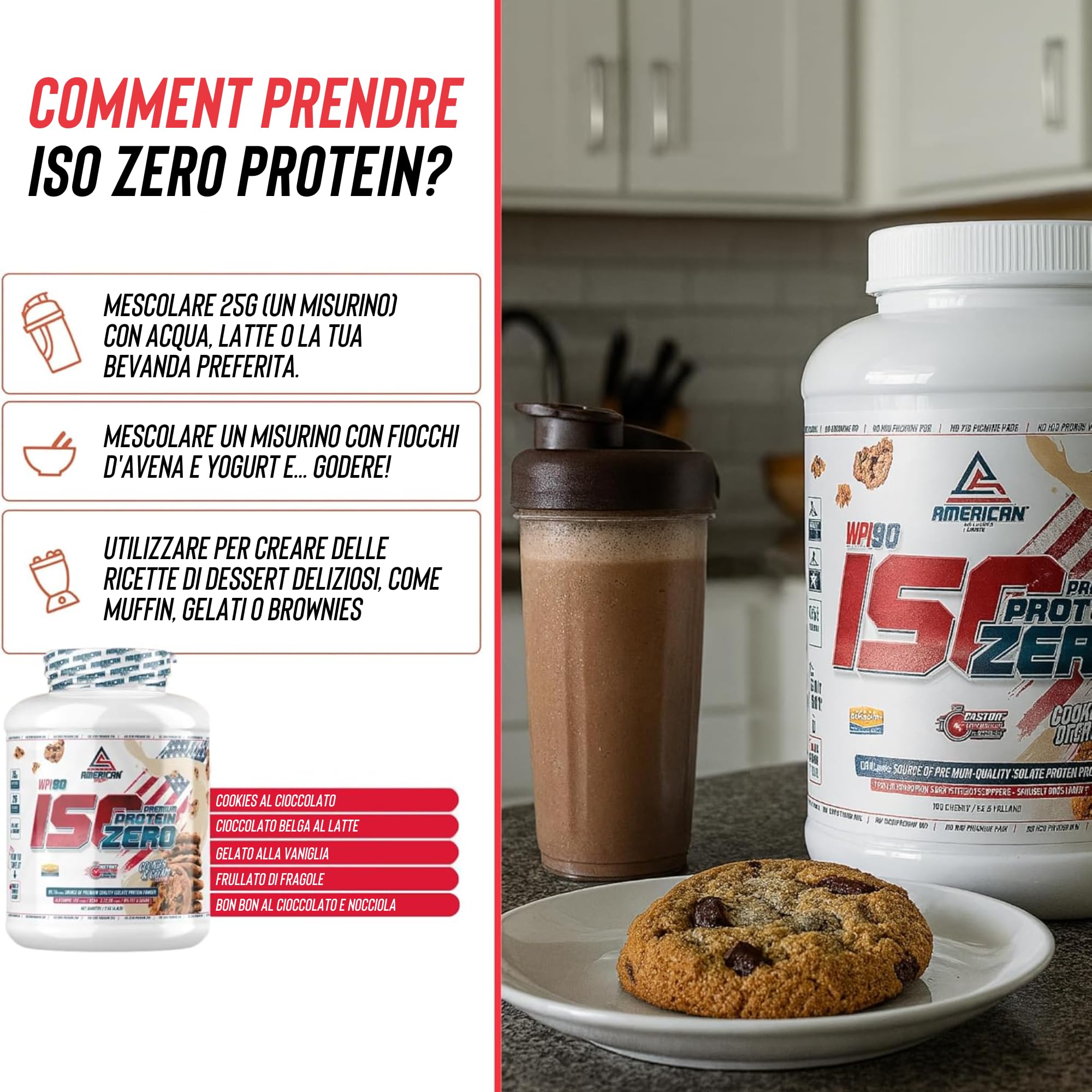 Proteine Isolate Zero | Proteine Isolate con 0% Zuccheri e 0% Grassi | Aumenta il Muscolo senza Grasso | Basso Contenuto di Carboidrati (2 kg (Confezione da 1), Cookies)
