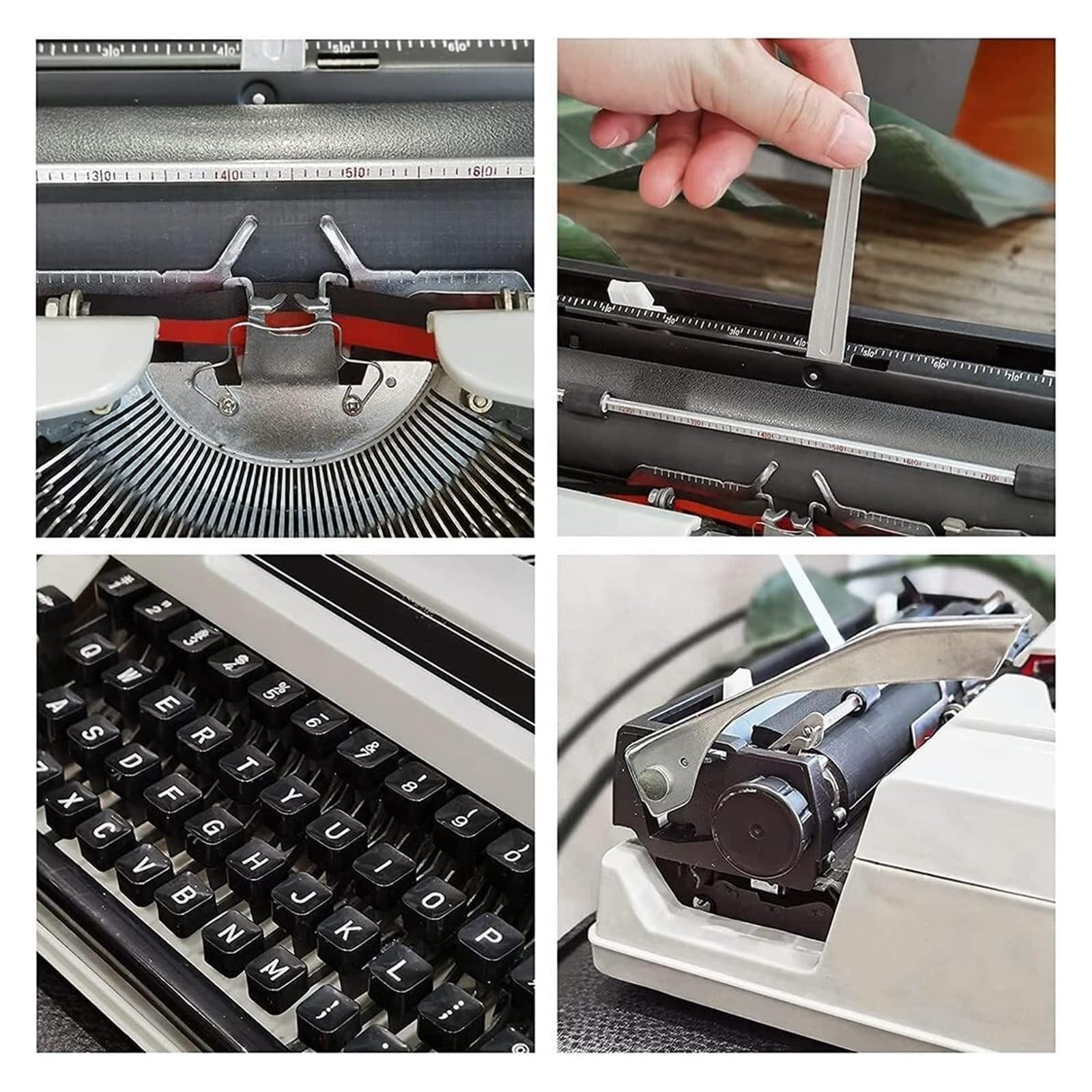 Retro-Vintage-Schreibmaschine, traditionelles tragbares kreatives Handbuch mit Etui, für Notizen oder Briefe oder kreatives Schreiben, altmodisch (schwarz)