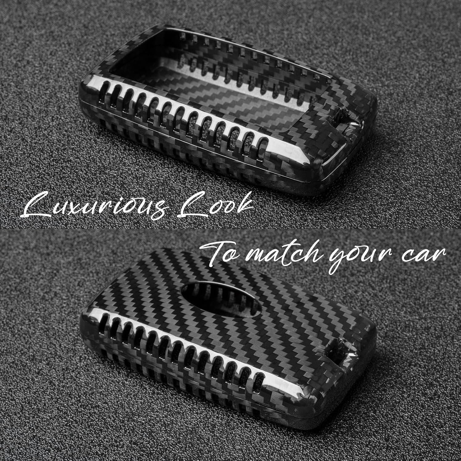 T-carbon Real Carbon Fiber Key Fob Cover Compatible with LanRover,Key Fob Protector Case with Keychain Compatible with Defender 110 S Dsicovery Vogue Sport Dsicovery HSE Velar
