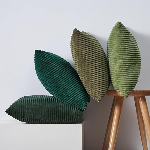Miniatura 8 de Topfinel pack de 2 fundas de almohada de pana, gris, 16 x 16 pulgadas, sin relleno, con cremallera oculta  fundas de cojín decorativas para otoño,