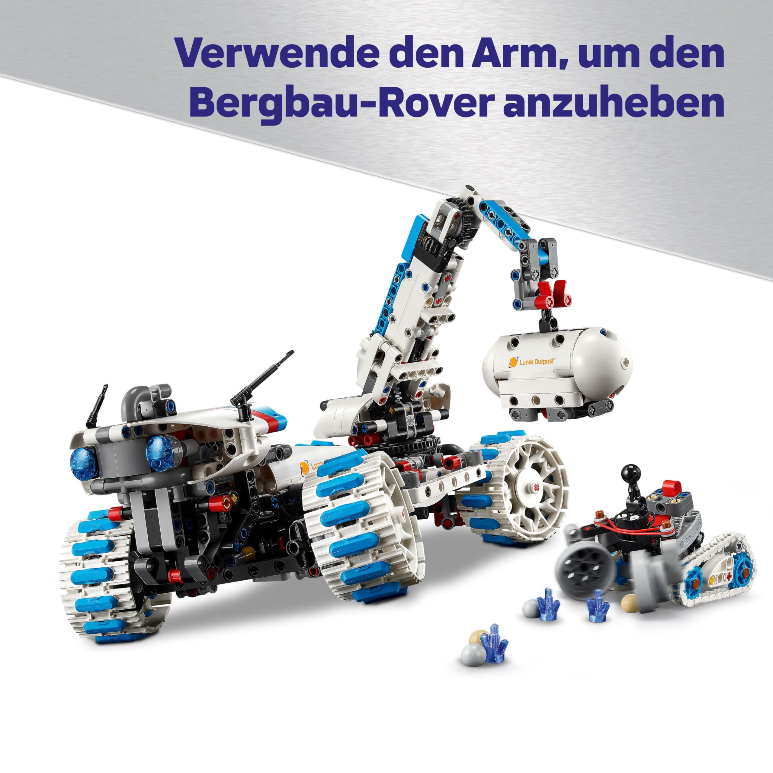 LEGO Technic Lunar Outpost Mondrover-Raumfahrzeug - Interaktives Spielzeug - Kran und Sonnenkollektoren - Robotermodell zum Bauen und Spielen - Geschenk für Jungen und Mädchen ab 10 Jahren 42211