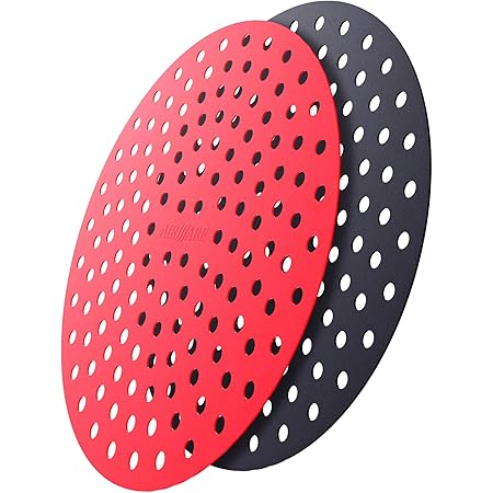 Airware Reusable Air Fryer Liners – 9 Inch Round, The Original Non-Stick Silicone Air Fryer Mats | Air Fryer Accessories For Ninja, Gourmia, Power XL, Chefman, GoWise, and More | BPA Free (2-Pack)