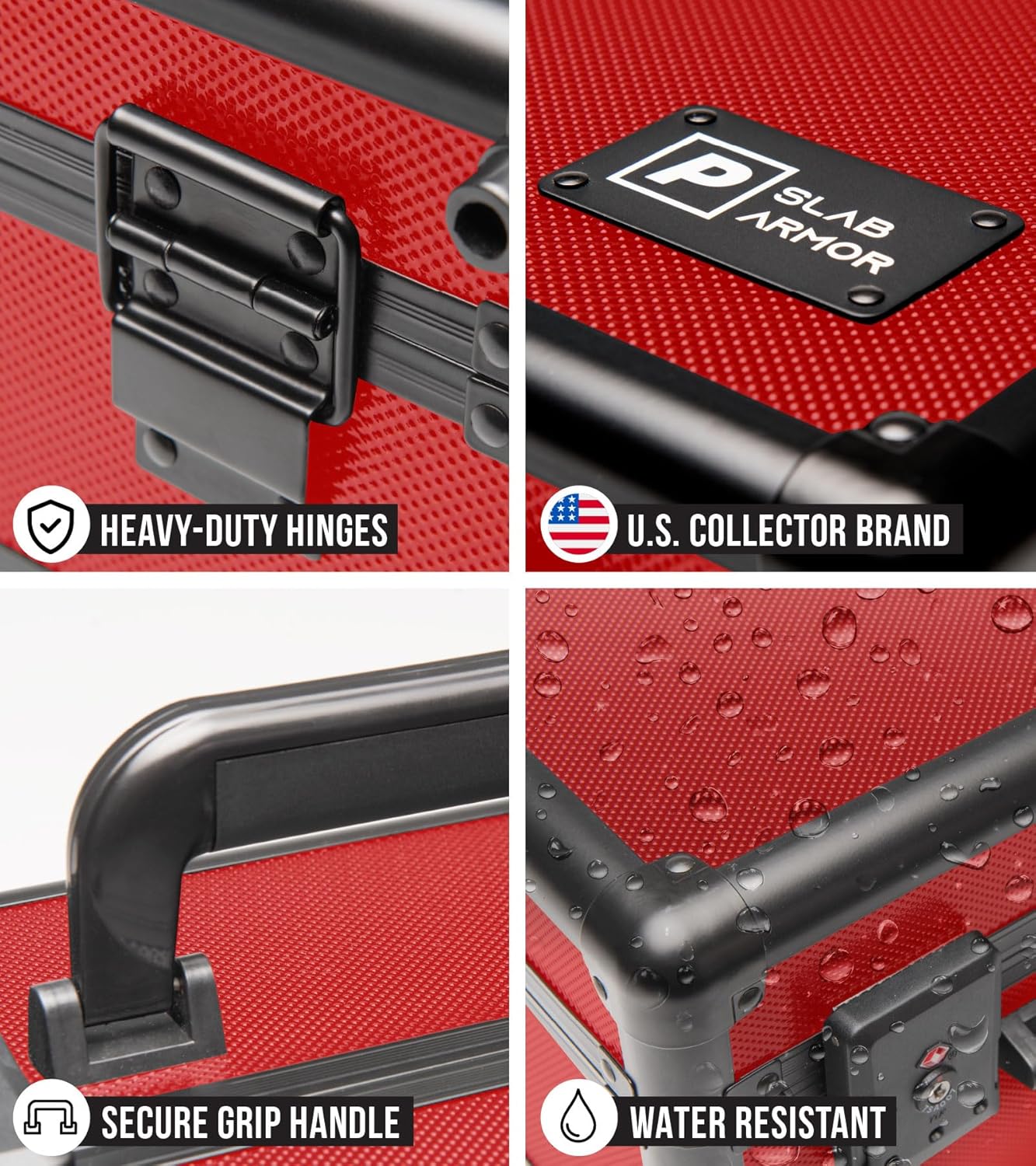 Panopply SLAB ARMOR 3 Row Graded Card Storage Box PSA Card Slab Case For Graded cards Hold 120+ Slabs Graded Card Case PSA Graded Card Storage Sports Baseball Card Collector Gifts (RED)