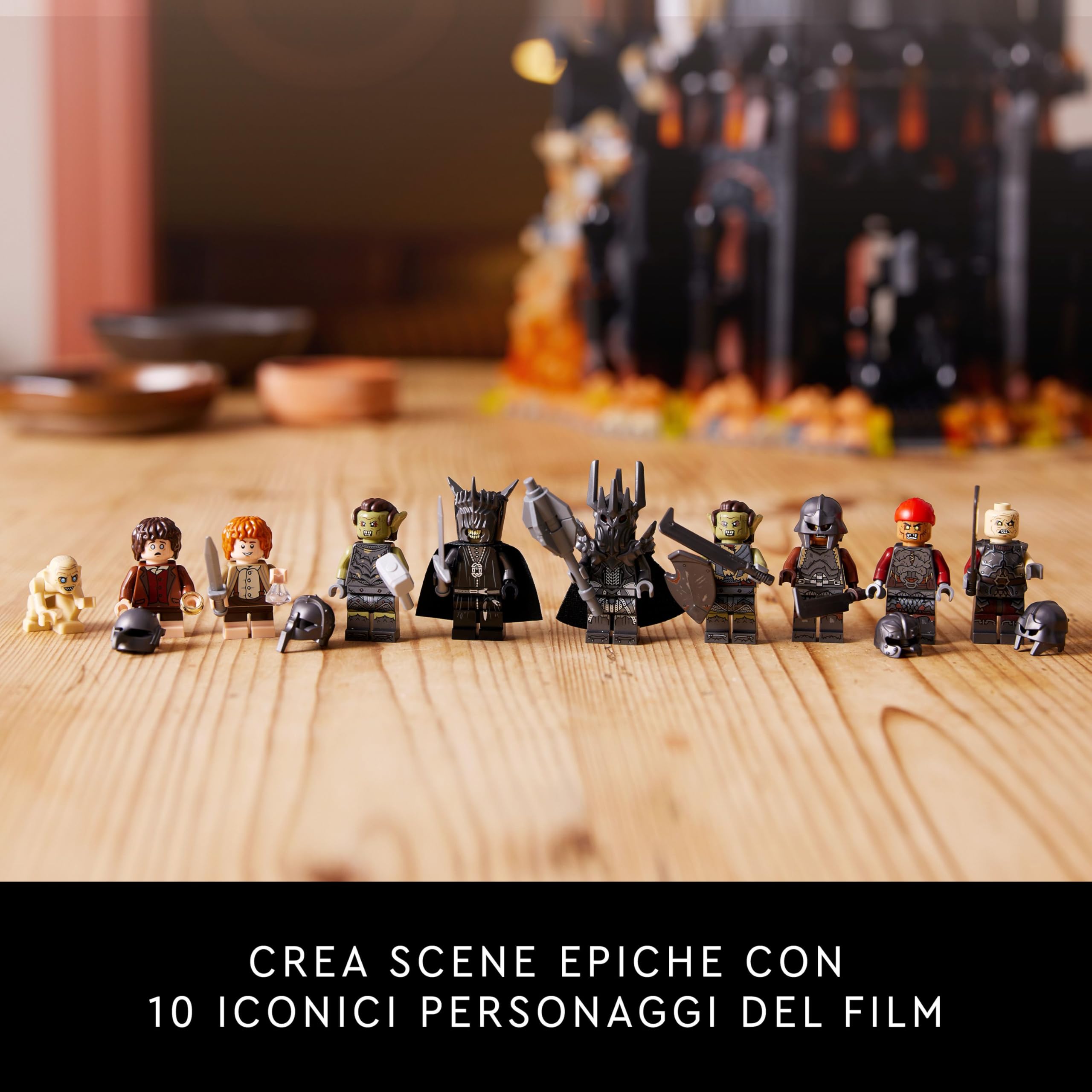 LEGO Icons Il Signore degli Anelli: Barad-dûr, Modellino da Costruire della Fortezza e Torre di Sauron con Funzioni e Personaggi come Frodo, Sam e Gollum, Idea Regalo Uomo, Donna e Fan Adulti 10333