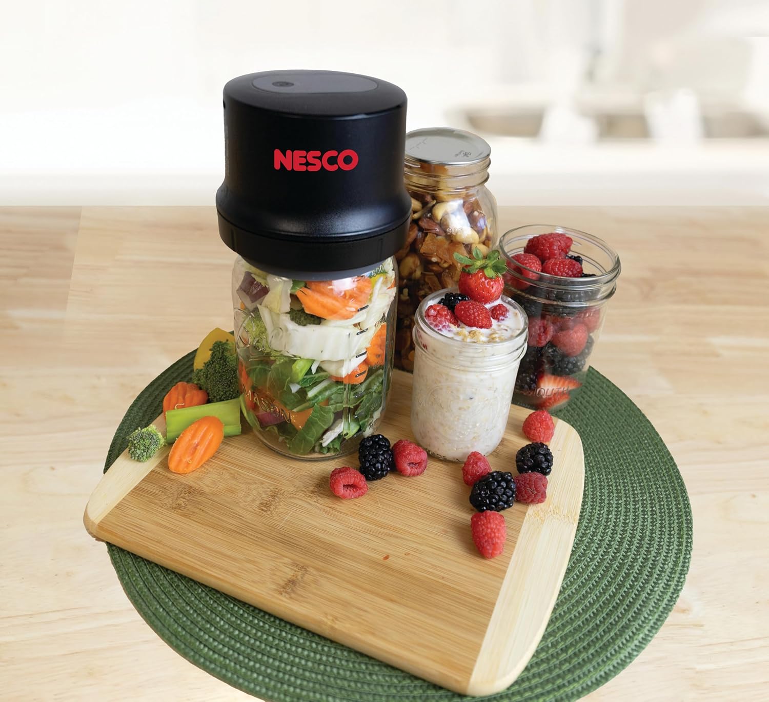 Nesco 2-in-1 Electric Mason Jar Vacuum Sealer Kit with Assorted Lids