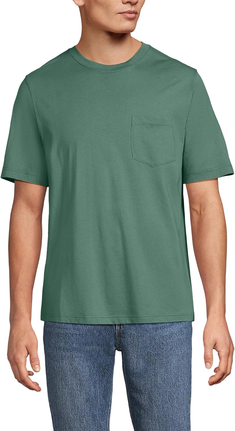 Lands' End Men's Super-T Short Sleeve T-Shirt with Pocket