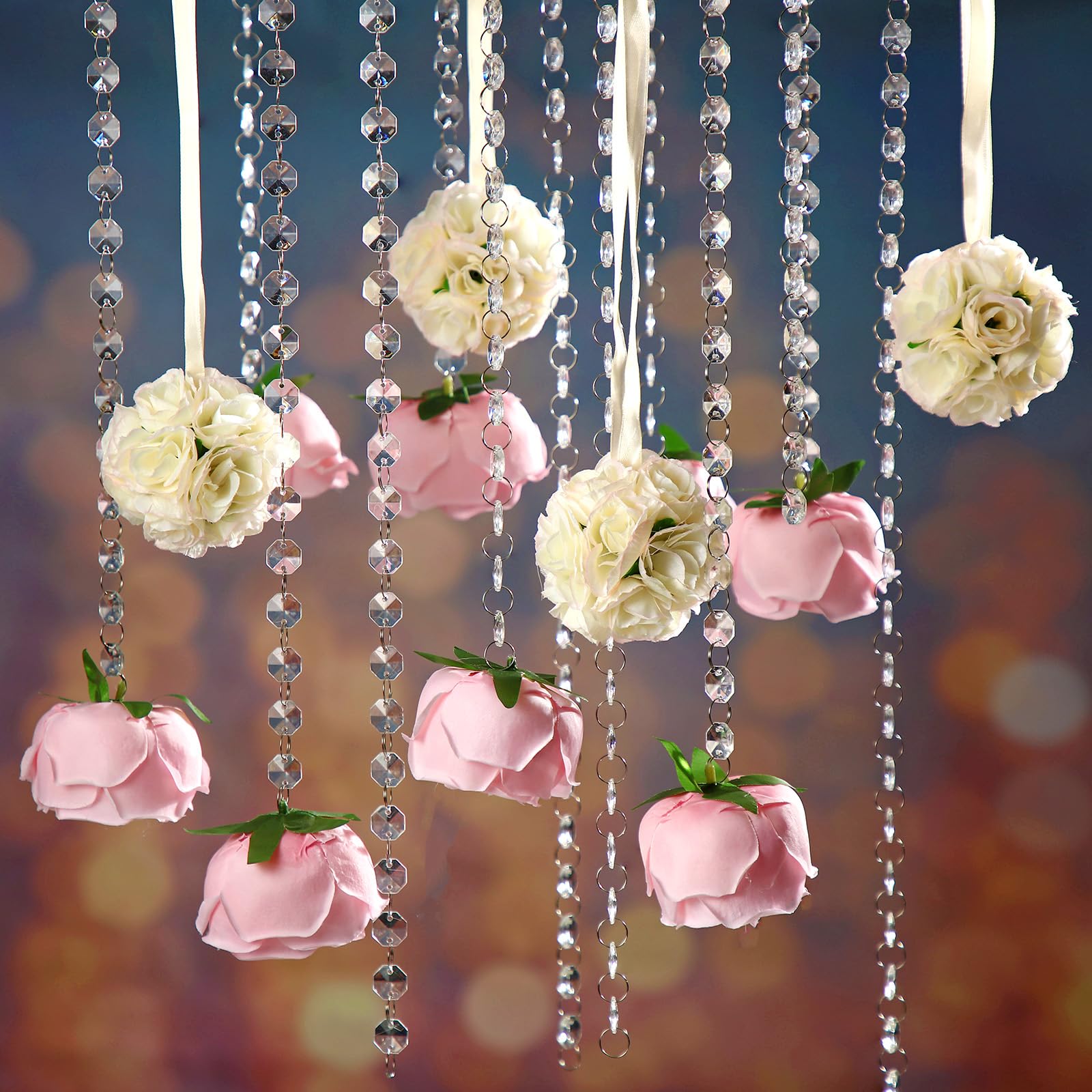 Photo 1 of Yoande Wedding Hanging Garland Acrylic Crystal Flower Kissing Ball Decor