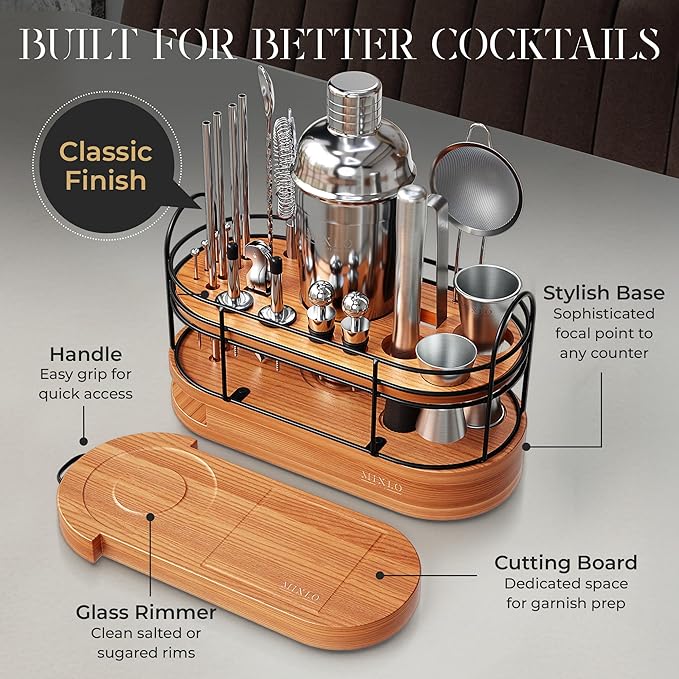 Kit de Bartender Mixología - Set de 22 Piezas con Coctelera y Carrito miniatura 2