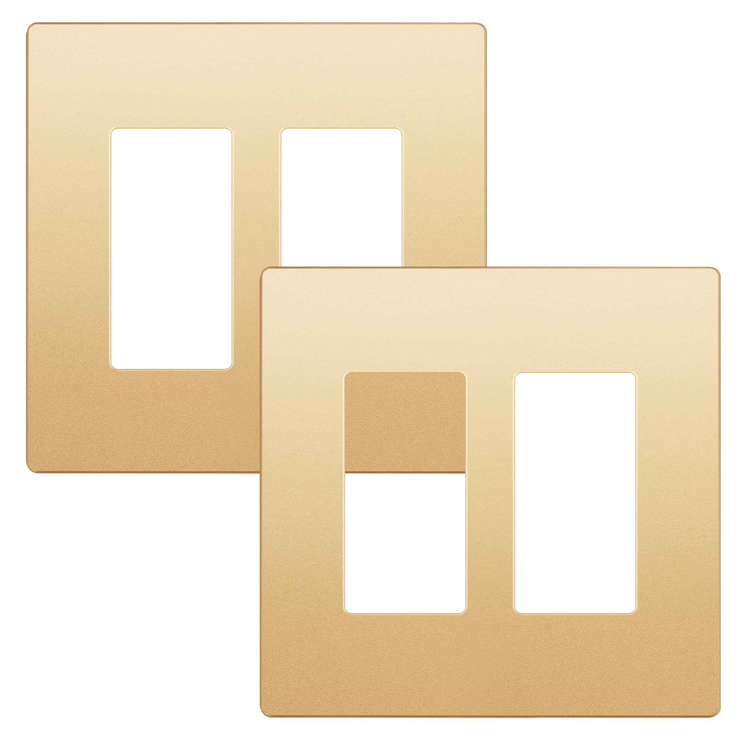 LIDER Decorator Switch Cover, Screwless Wall Plate, Mid-Size 2-Gang, 2-Pack