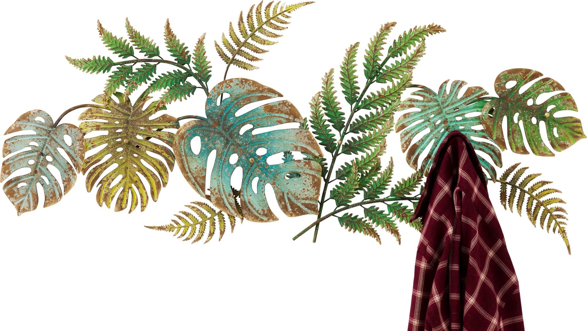 Portemanteau mural Jungle Party Kare Design en acier vert à 6 patères pour l'entrée