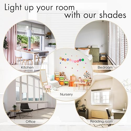 Miniatura 8 de PowerSellerUSA Persianas de Ventana Inalámbricas con Lamas de 1", 64L x 48A Pulgadas Patrón Sólido Filtrado de Luz Vinilo Interior-Exterior Montaje