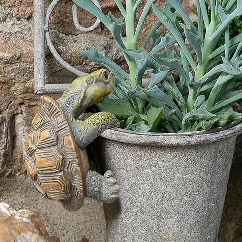 Miniatura 5 de Figura de tortuga trepadora, mini estatua de tortuga para decoración de terrario, adorno de hábitat de reptiles, decoración de acuario y jardín de